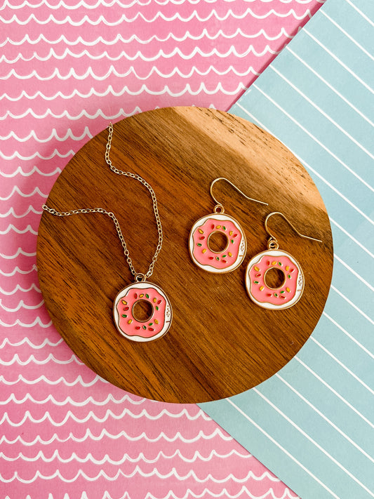 Duncan Donut Necklace and Earrings