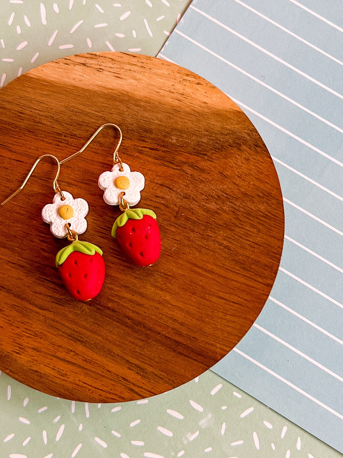 Strawberry Field Earrings | Clay Earrings