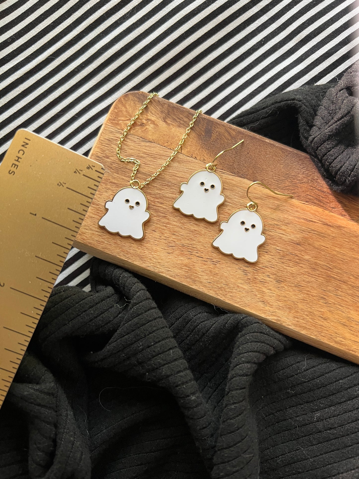 Gigi the Ghost Necklace and Earrings