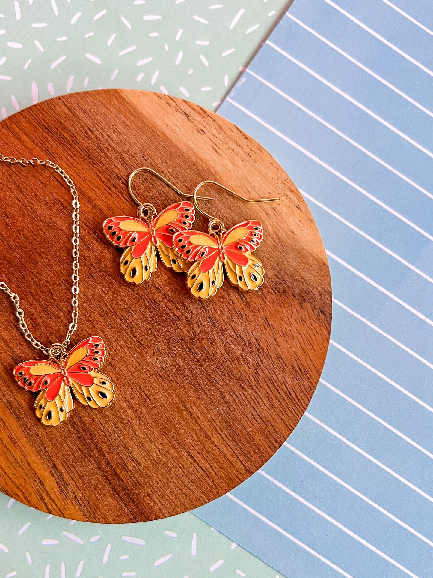 Pip Butterfly Necklace and Earrings