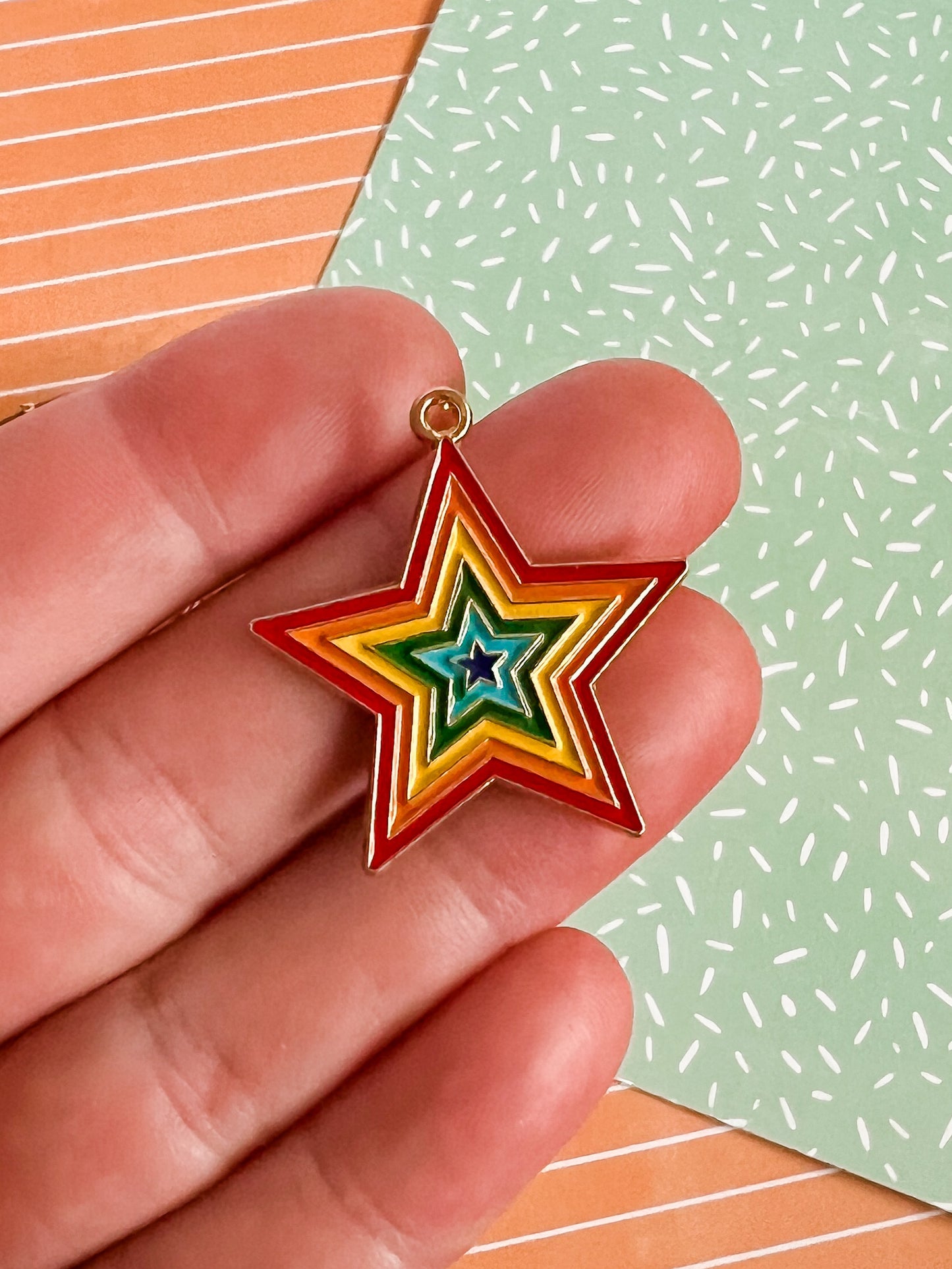 Star Power Rainbow Necklace and Earrings