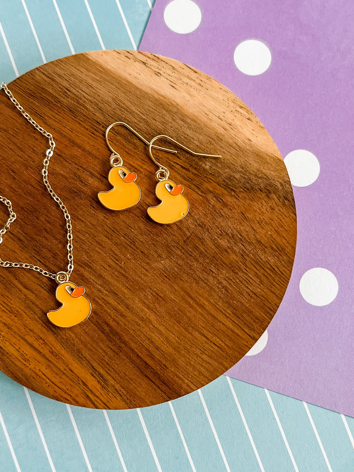 Debbie the Duck Necklace and Earrings