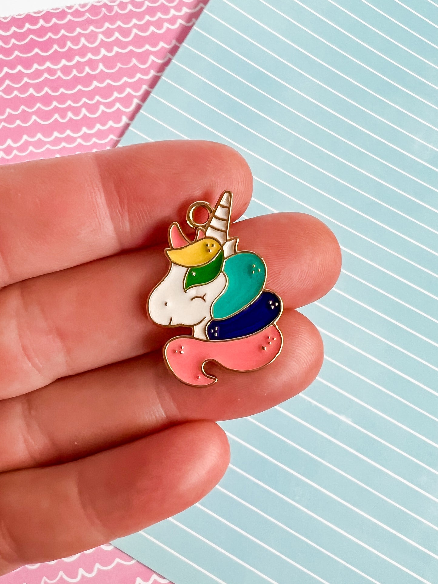 Rainbow Fluffer Unicorn Necklace and Earrings