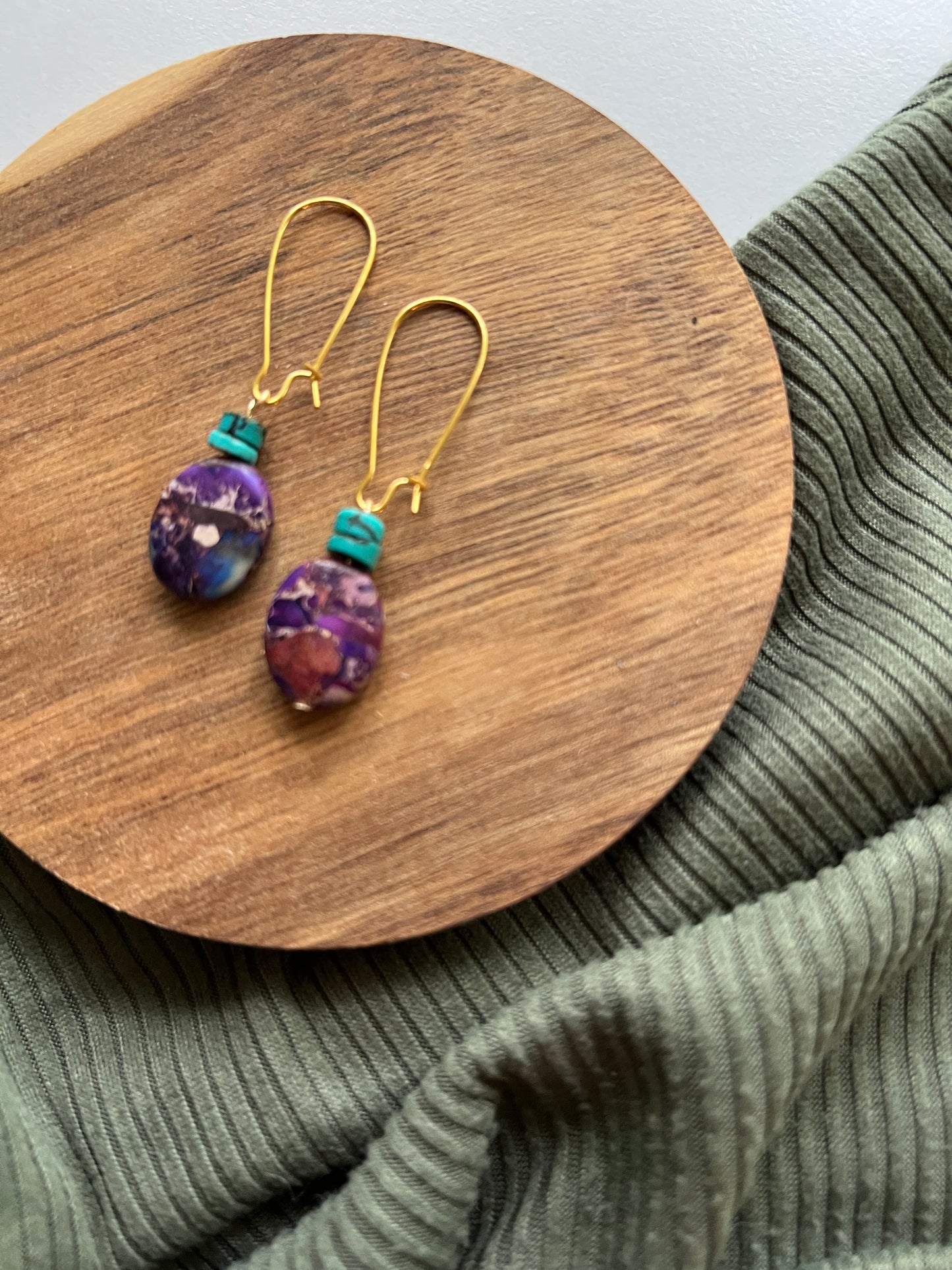 Jane | Ocean Jasper + Turquoise Earrings