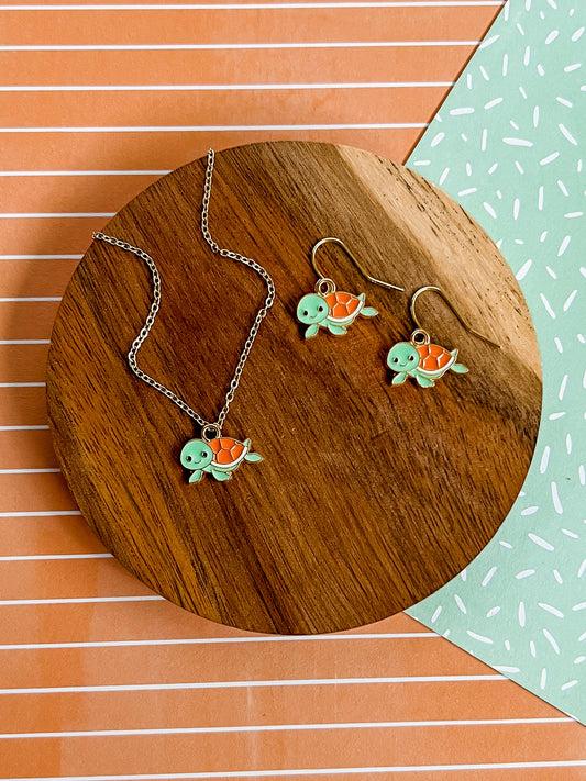 Trinity the Turtle Necklace and Earrings