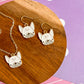 Beatrice the Bulldog Necklace and Earrings