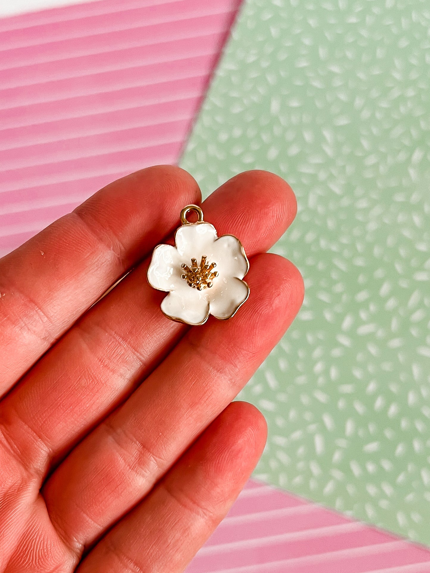 Poppy Flower Necklace and Earrings