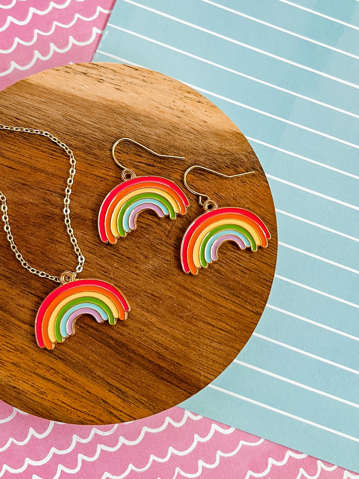 Painters Rainbow Necklace and Earrings