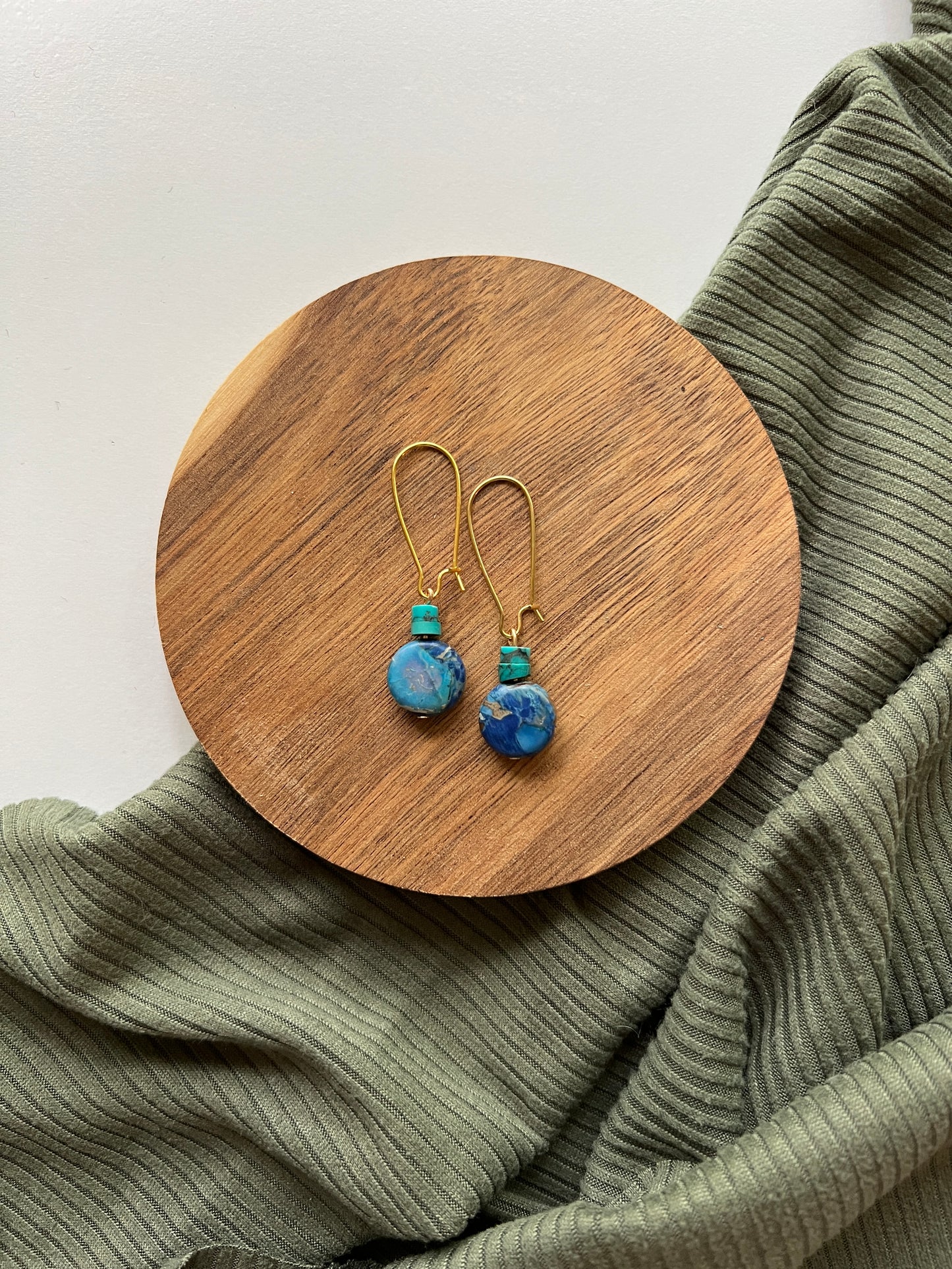 Lake | Ocean Jasper + Turquoise Earrings