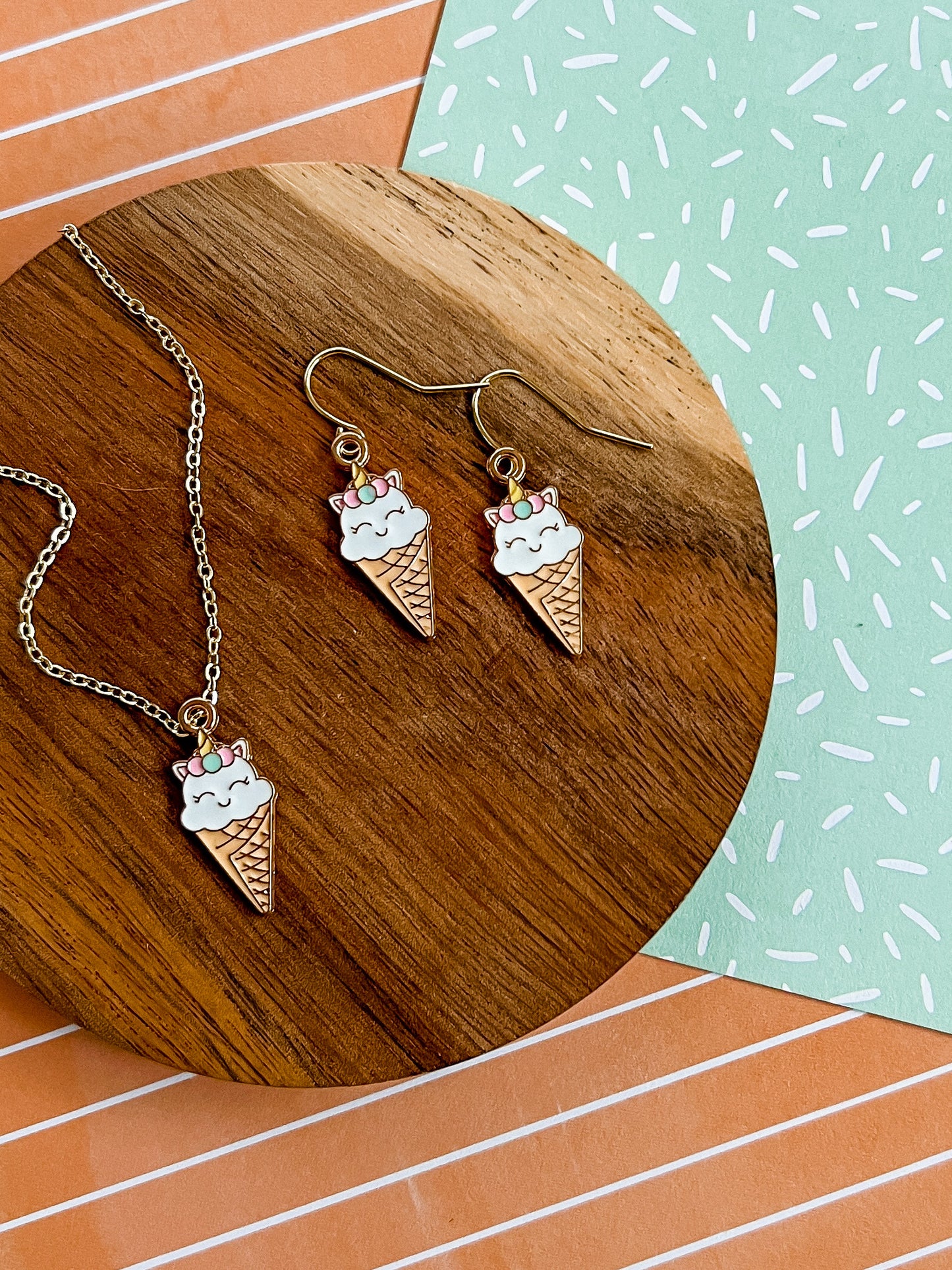Kitty Cone Necklace and Earrings