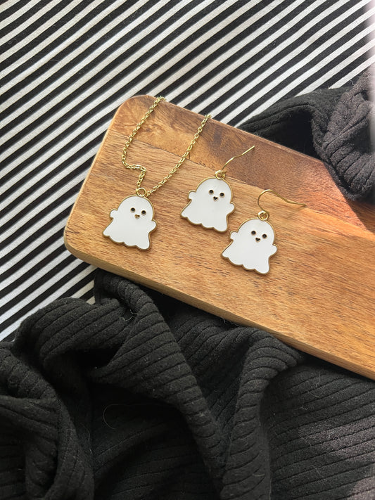 Gigi the Ghost Necklace and Earrings