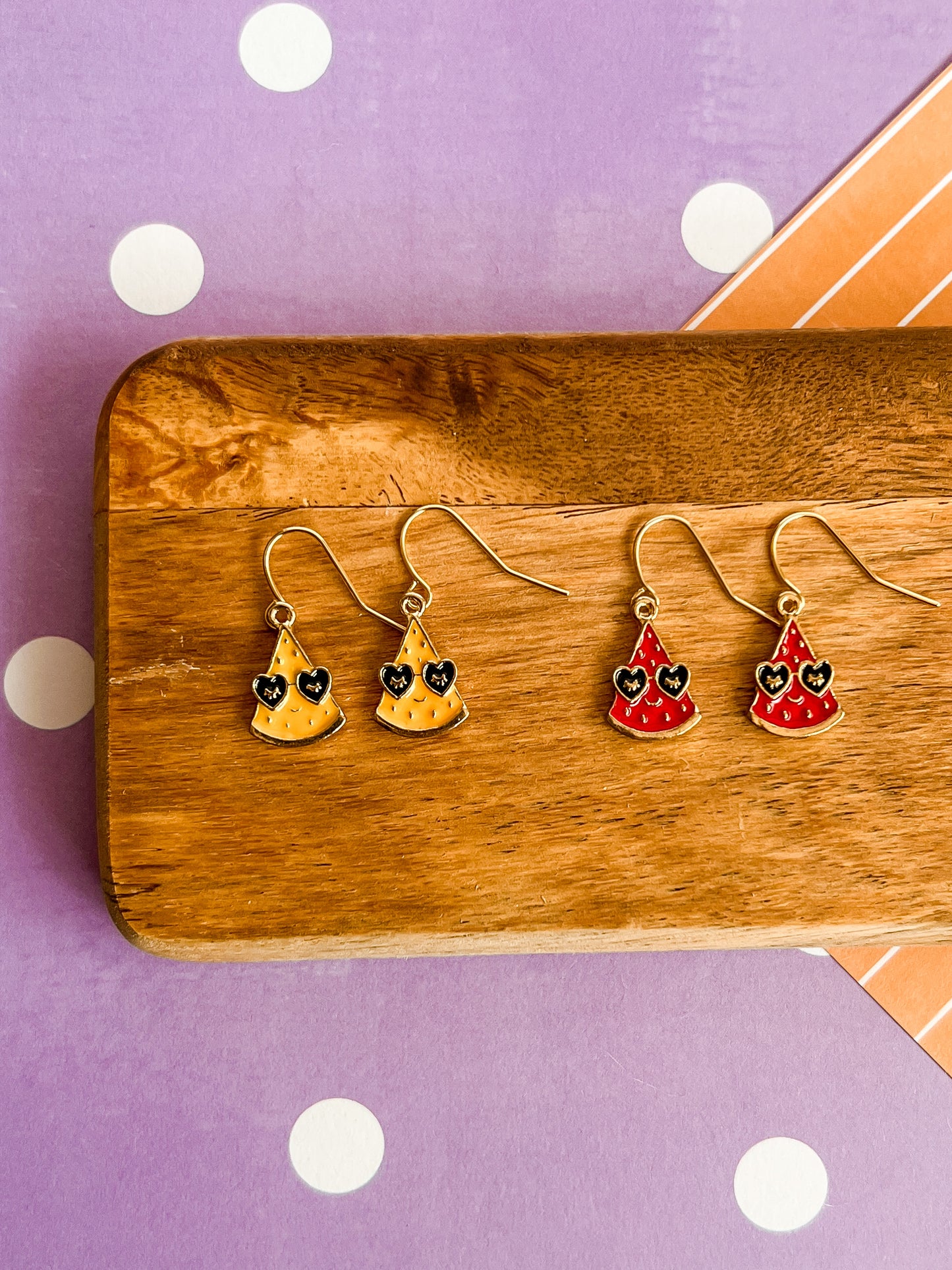 Cool Cat Watermelon Necklace and Earrings