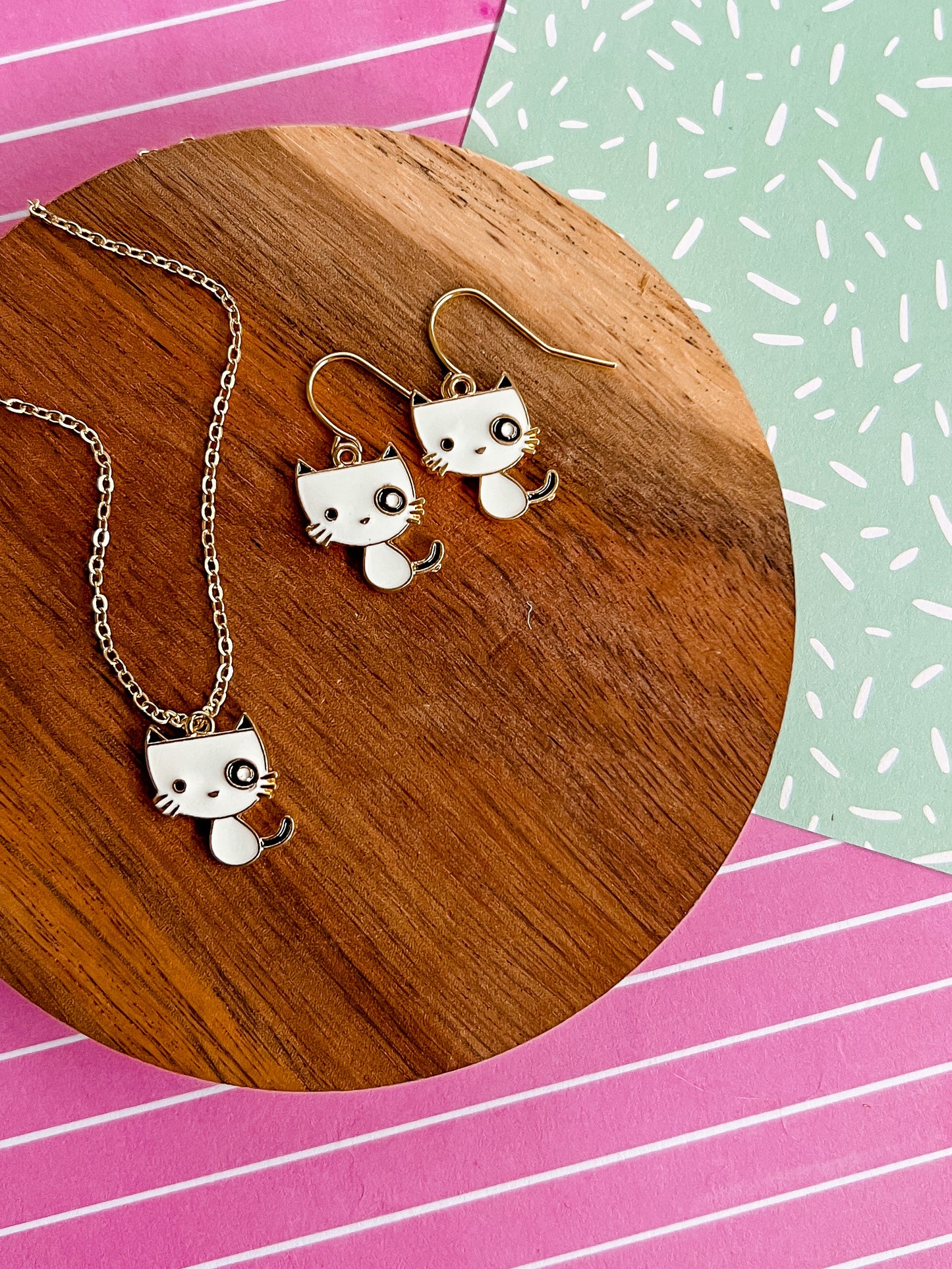 Biscuit the Kitten Necklace and Earrings