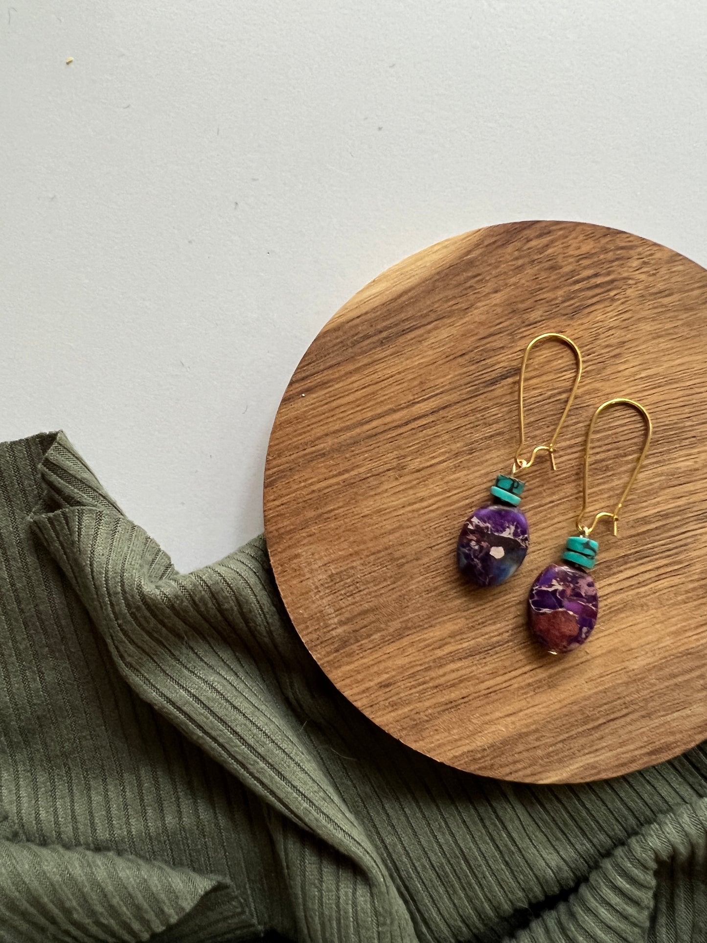 Jane | Ocean Jasper + Turquoise Earrings